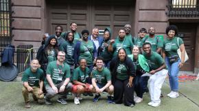 Outdoor group shot of our housing and Harlem Community Justice Center teams