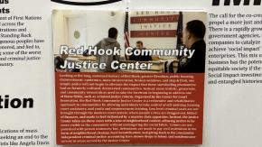 One story of justice featured on the wall is our Red Hook Community Justice Center, which offers people restorative pathways out of the legal system and helps residents of Red Hook, Brooklyn stay in strong, stable homes.