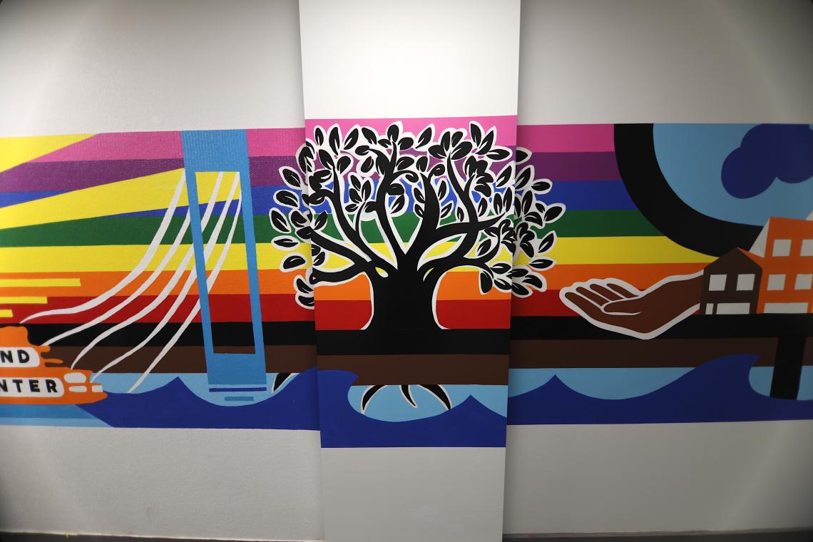 Staten Island Justice Center mural making in August 2022