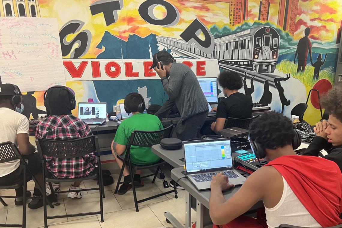 Youth working on computers