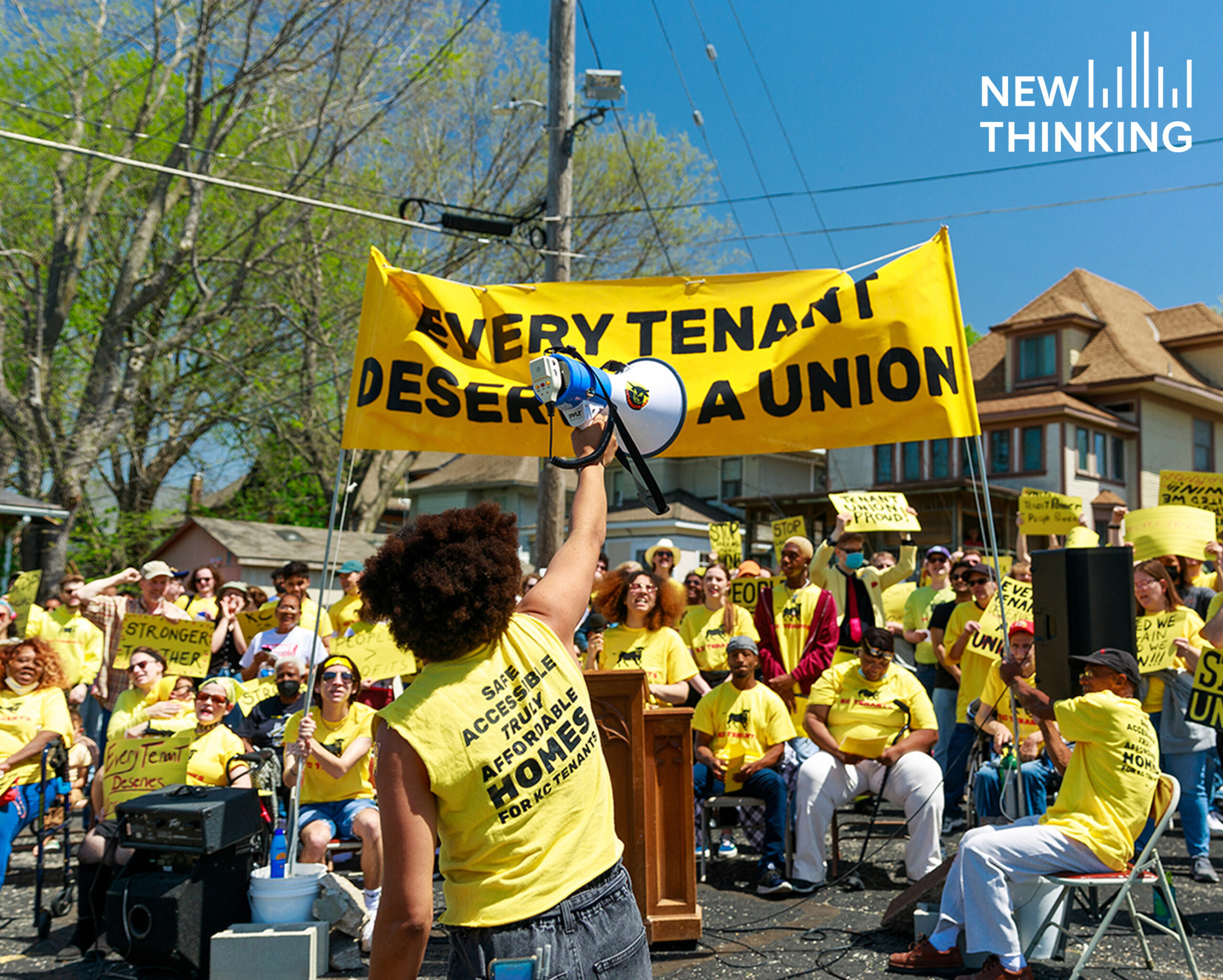 A rally for right-to-counsel in Kansas City housing courts