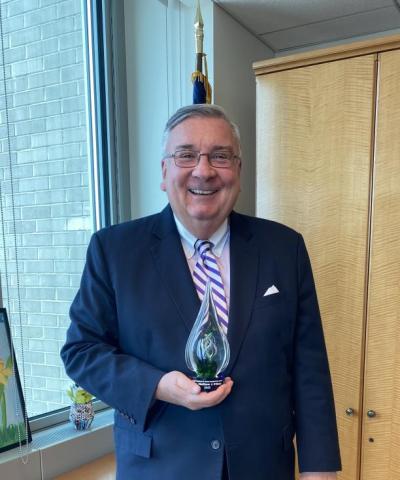Judge Matthew D'Emic of Brooklyn Mental Health Court holds his Lifetime Achievement Award