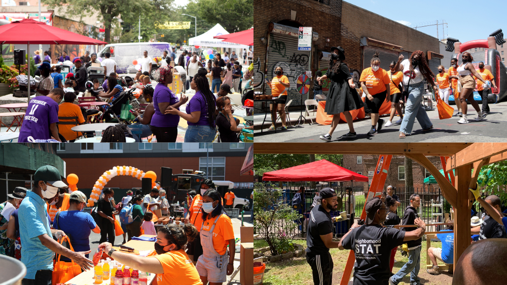 Collage of four summer events.