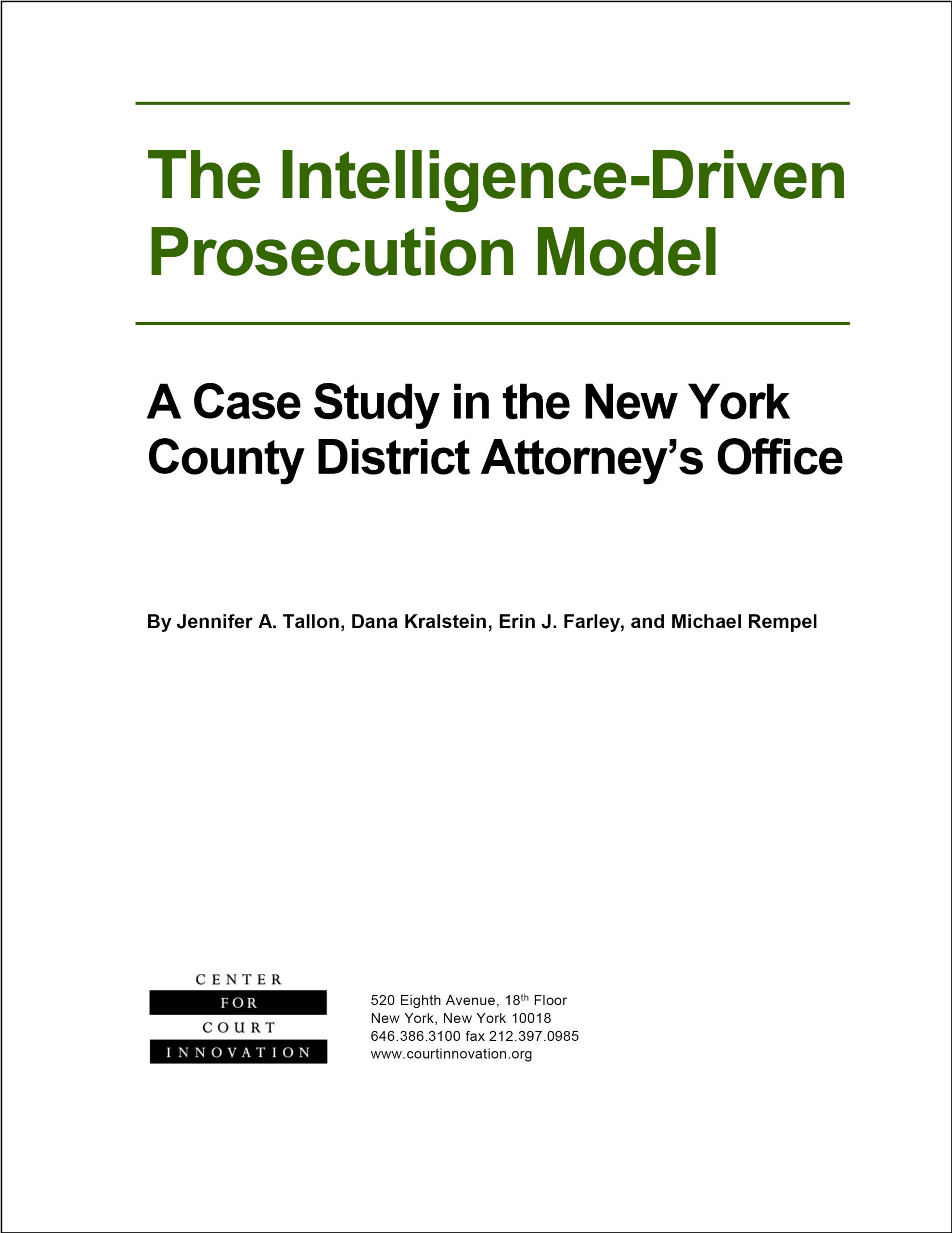 The Intelligence_driven prosecution model