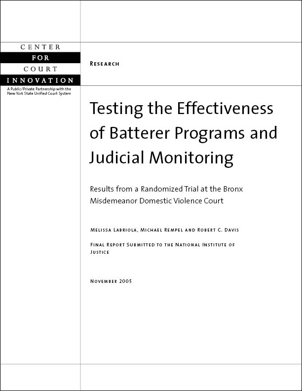 Effectiveness Batterer Programs