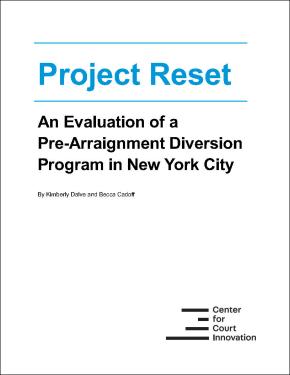 Cover of evaluation of pre-arraignment diversion program, Project Reset