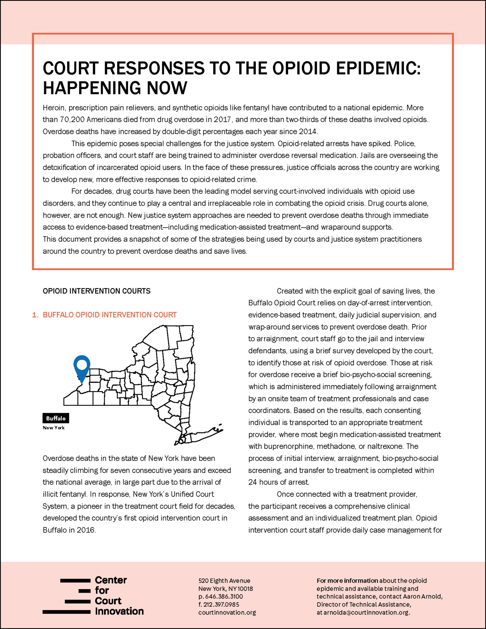 Cover: Court Responses to the Opioid Epidemic: Happening Now