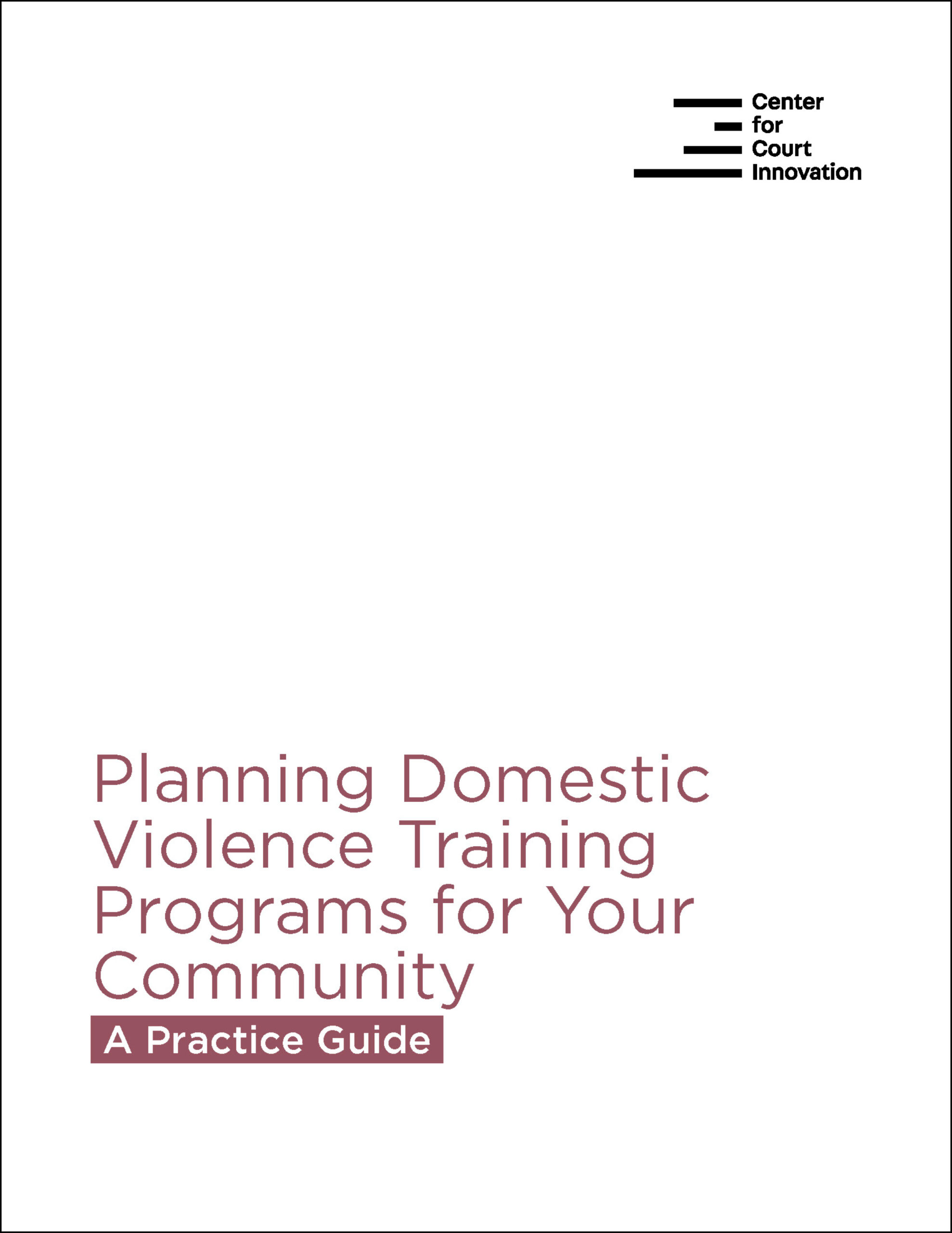 Cover of Planning Domestic Violence Training Programs for Your Community