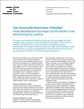 Can Courts Be More User-Friendly? How Satisfaction Surveys Can Promote Trust and Access to Justice Cover