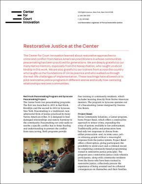 Restorative Justice at the Center factsheet COVER