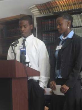 Kevin, 18, Queens, and Phyllis, 16, Brooklyn, share the Board&amp;#039;s goals for young people in New York City