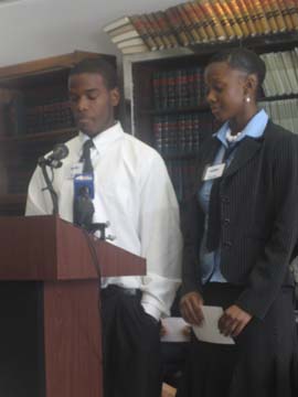 Kevin, 18, Queens, and Phyllis, 16, Brooklyn, share the Board's goals for young people in New York City