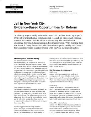 FACT SHEET: Jail in New York City: Evidence-Based Opportunities for Reform