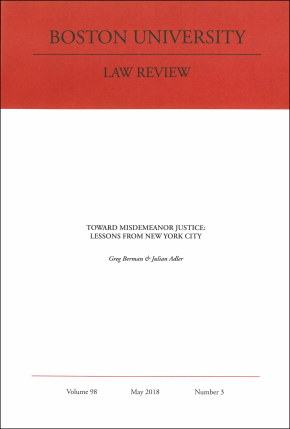 Cover of Boston University Law Review article