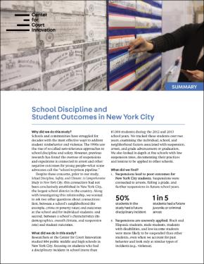 Summary: School Discipline, Safety, and Climate: A Comprehensive Study in New York City