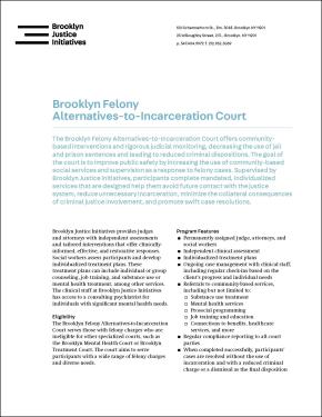 Brooklyn Justice Initiatives Felony Alternatives to Incarceration Document Preview