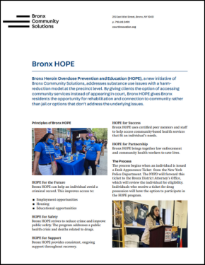 Fact Sheet: Bronx HOPE