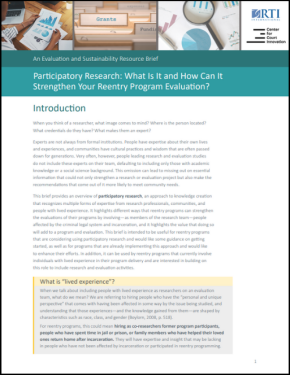 Participatory Research What Is It and How Can It Strengthen Your Reentry Program Evaluation