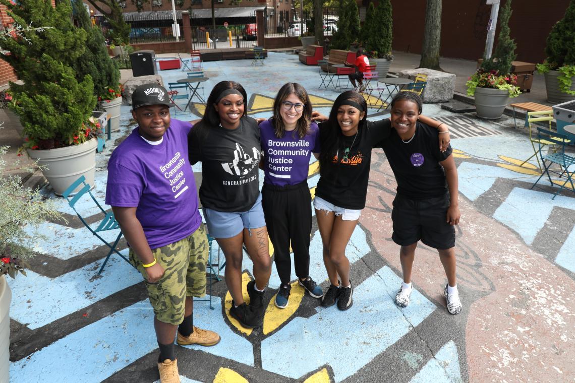 Brownsville Community Justice Center group photo with youth