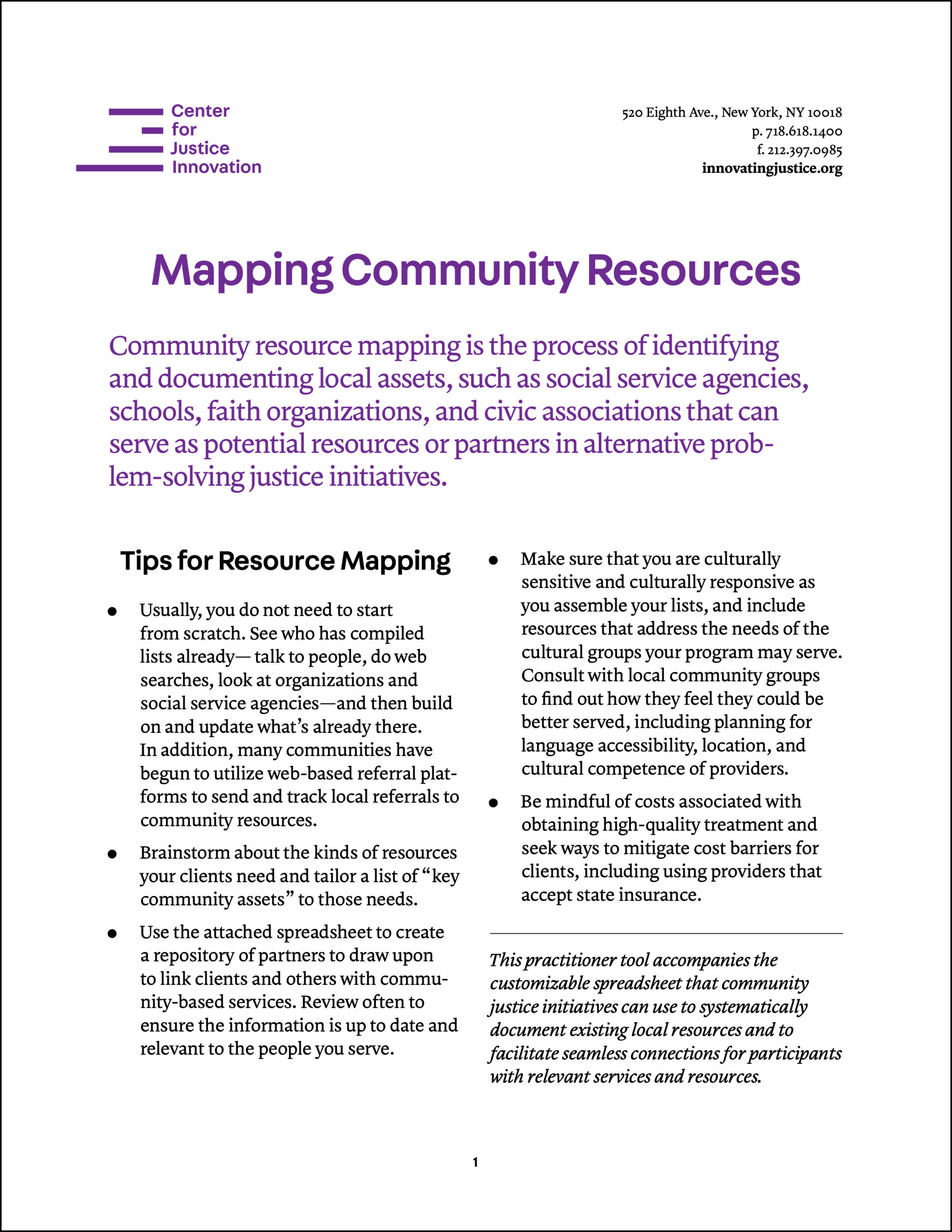 Mapping Community Resources Cover