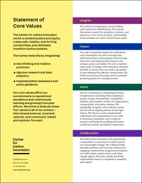 Statement of Core Values COVER