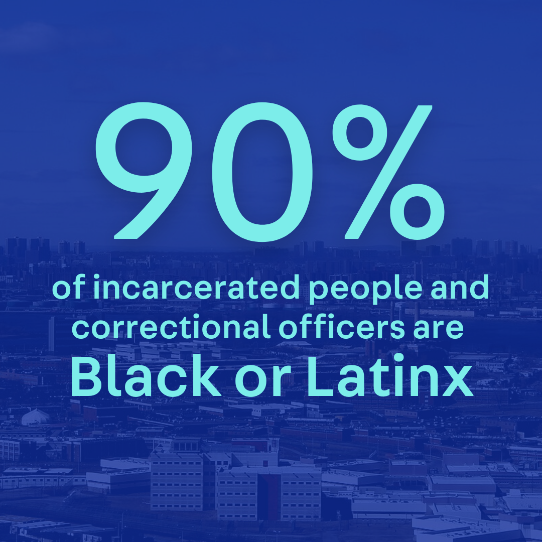90% of incarcerated people and correctional officers are Black or Latinx