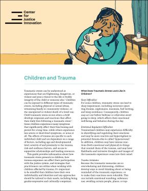 This document summarizes common trauma responses in children and offers strategies for working with children affected by trauma. 