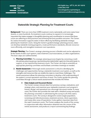Statewide Strategic Planning for Treatment Courts COVER