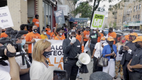 Save Our Streets staff gather, screenshot from name change announcement video