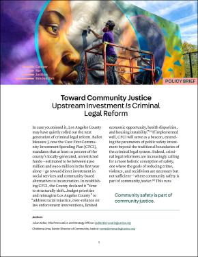 Cover image for "Toward Community Justice" 