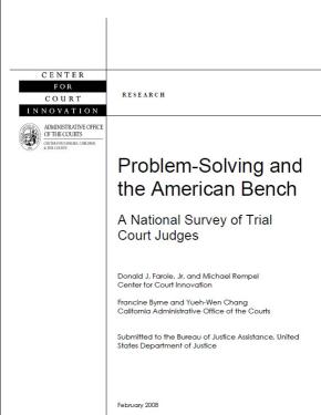 Problem-Solving and the American Bench: A National Survey of Trial Court Judges