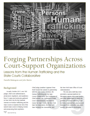 Forging Partnerships Across Court-Support Organizations: Lessons from the Human Trafficking and the State Courts Collaborative