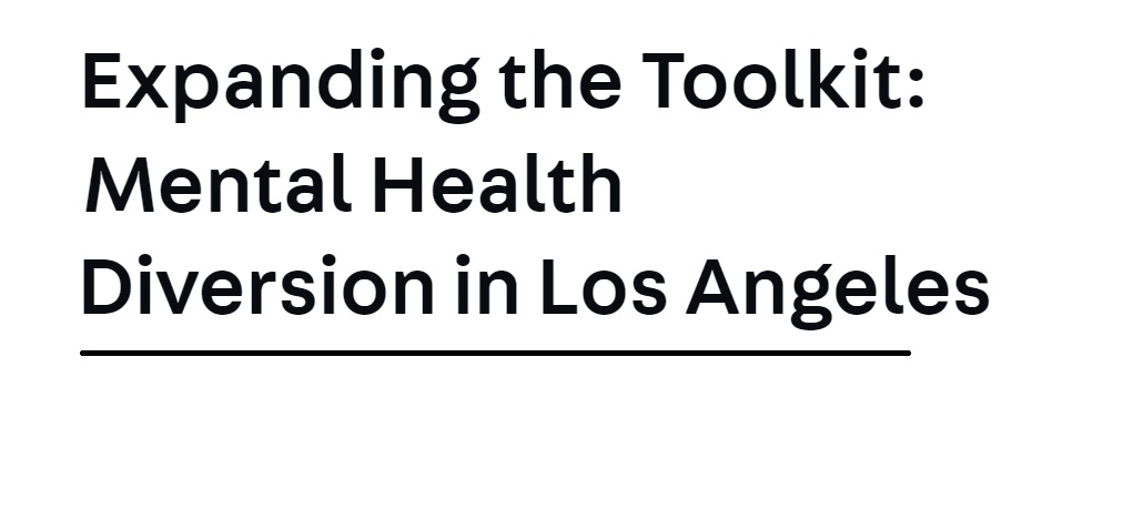 Expanding the Toolkit: Mental Health Diversion in Los Angeles - Center ...