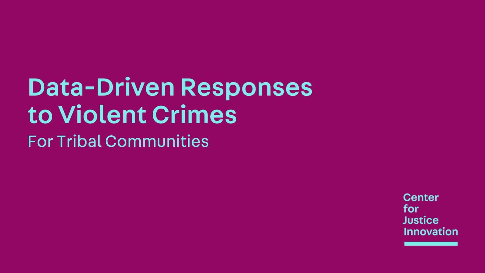 Tribal Justice Response To Crime On Reservations