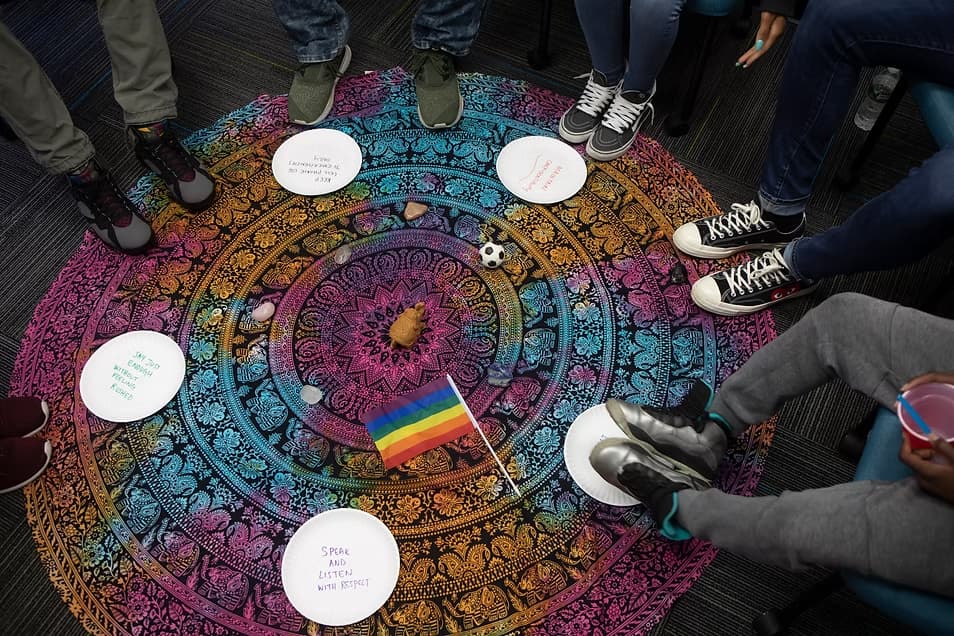 Project Reset participants meet in a restorative justice circle