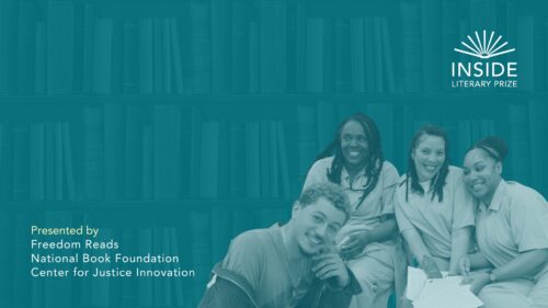 Featuring the Inside Literary Prize partners, logo, and judge group photo
