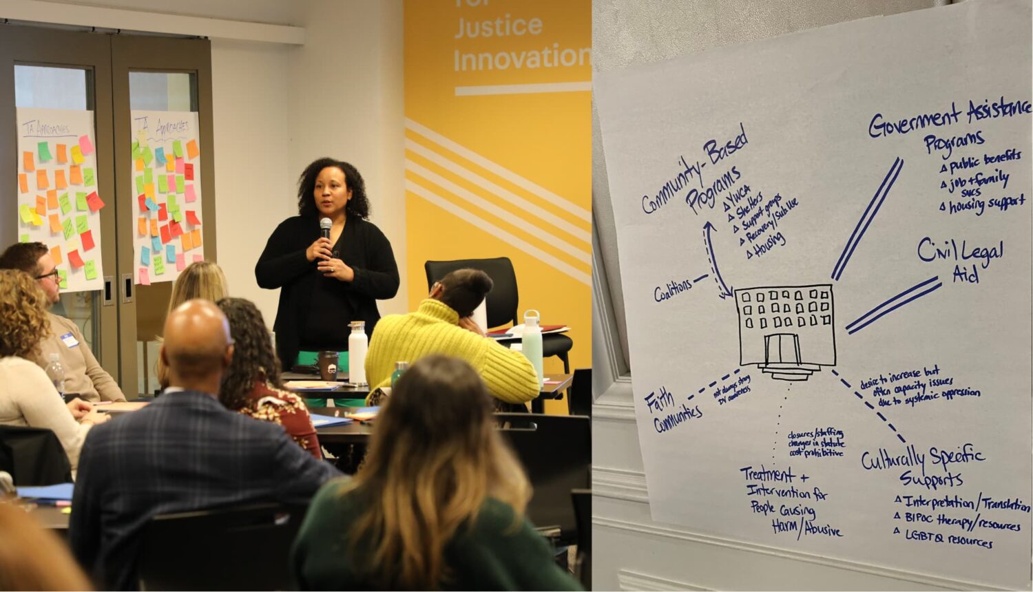 Trainer presents principles and techniques for domestic violence prevention