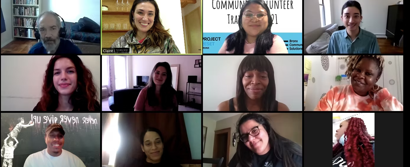 Project Reset volunteers on their Zoom orientation