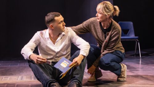 Will Harrison and Lucy Taylor as Jacob Dunne and his mother in Manhattan Theatre Club's 