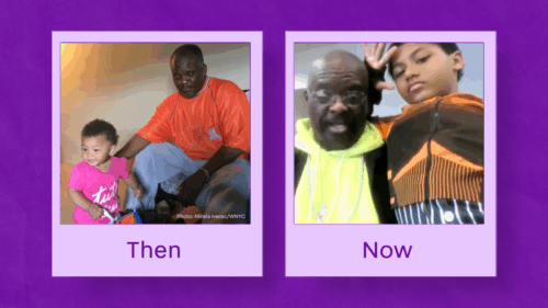 Two side-by-side photos labeled 