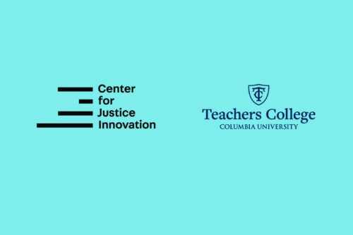 Center for Justice Innovation logo and Teachers College Columbia University logo.